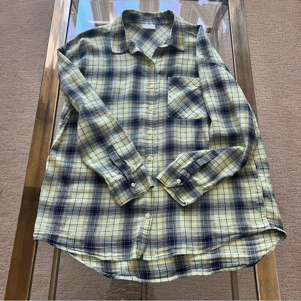 Abound Lime Green and Blue Button Down Shirt Relaxed Fit - Picture 8 of 9
